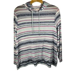 WALLFLOWER Striped Lightweight Polyblend Hoodie